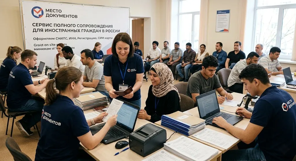 Команда «Место Документов» ведёт приём иностранных граждан в офисе