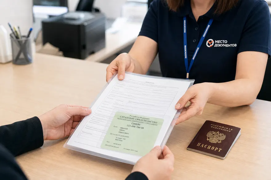 Передача готовых документов СНИЛС клиенту